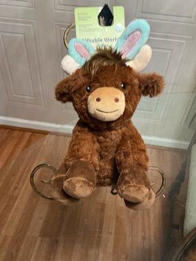 Brand New Giftable Easter Bull  Very Solf Dog  With Squeaker  11”